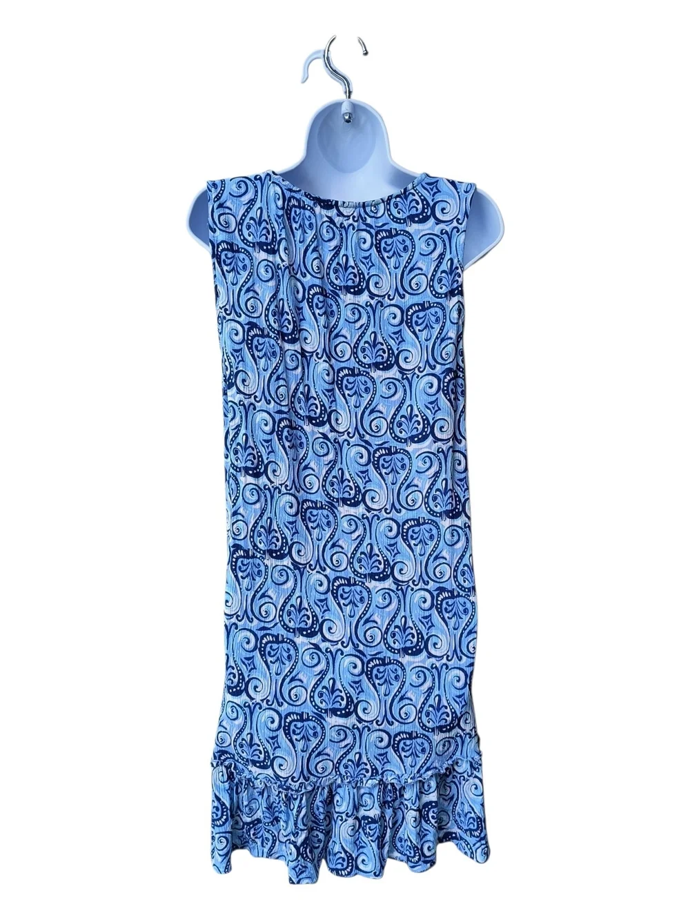Stella Parker Blue Paisley Print Sleeveless Resort Vacation Mini Dress XL - Picture 3 of 11
